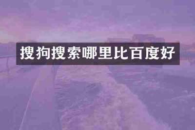 搜狗搜索哪里比百度好