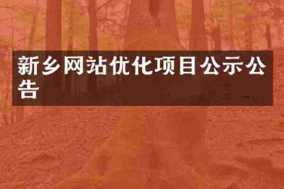 新乡网站优化项目公示公告