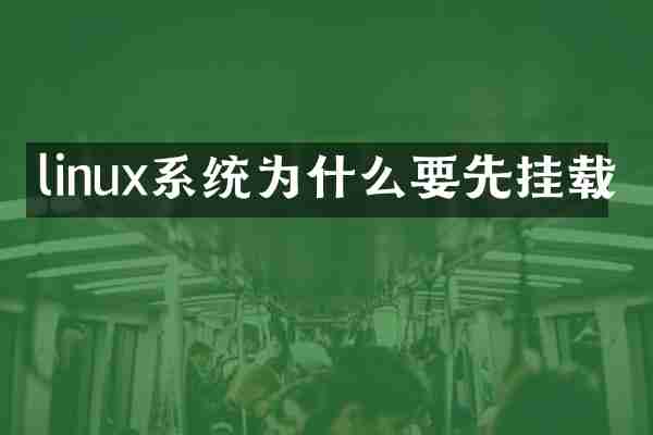 linux系统为什么要先挂载