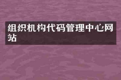 组织机构代码管理中心网站