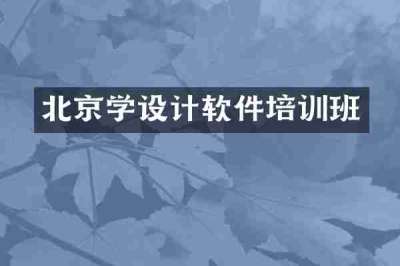 北京学设计软件培训班