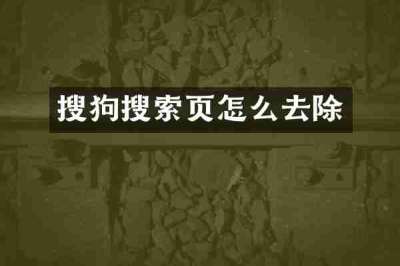 搜狗搜索页怎么去除