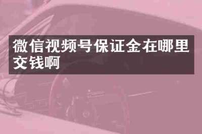微信视频号保证金在哪里交钱啊