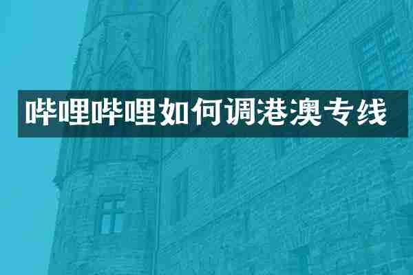 哔哩哔哩如何调港澳专线