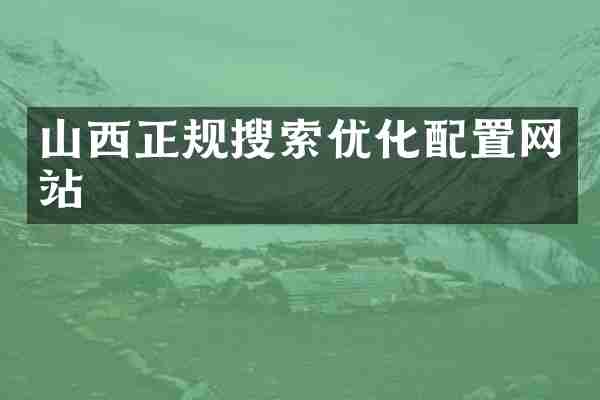 山西正规搜索优化配置网站