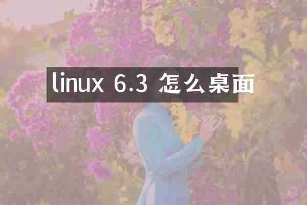 linux 6.3 怎么桌面