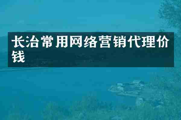 长治常用网络营销代理价钱
