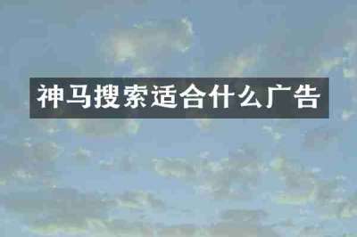 神马搜索适合什么广告