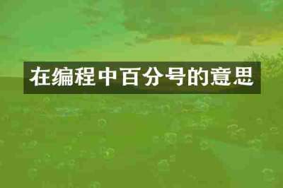 在编程中百分号的意思