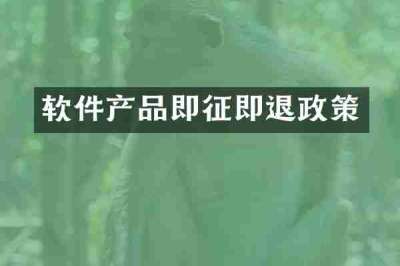 软件产品即征即退政策