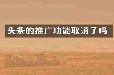头条的推广功能取消了吗