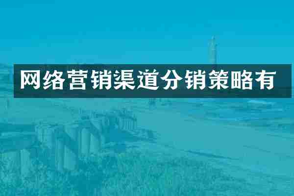 网络营销渠道分销策略有