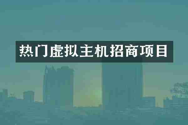 热门虚拟主机招商项目