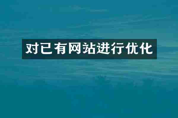 对已有网站进行优化