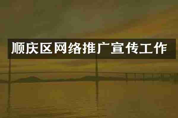 顺庆区网络推广宣传工作