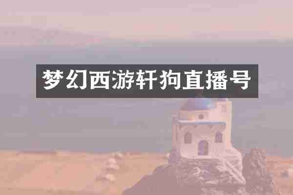 梦幻西游轩狗直播号