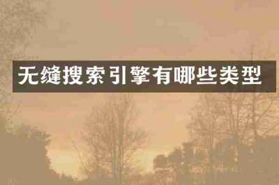 无缝搜索引擎有哪些类型