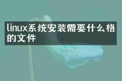 linux系统安装需要什么格式的文件