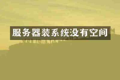 服务器装系统没有空间