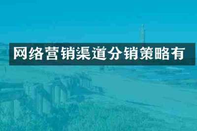 网络营销渠道分销策略有