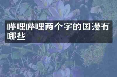 哔哩哔哩两个字的国漫有哪些