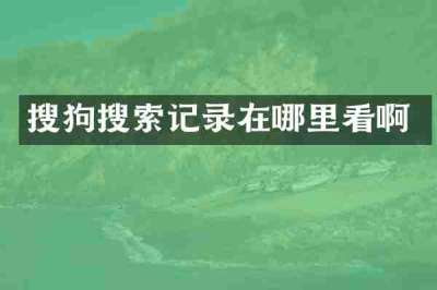 搜狗搜索记录在哪里看啊