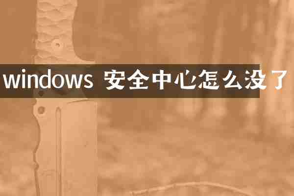 windows 安全中心怎么没了