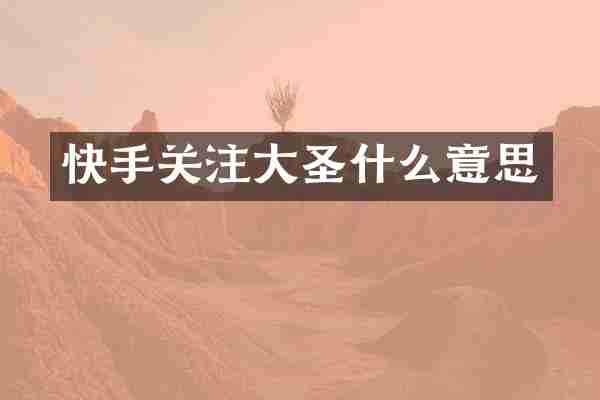 快手关注大圣什么意思