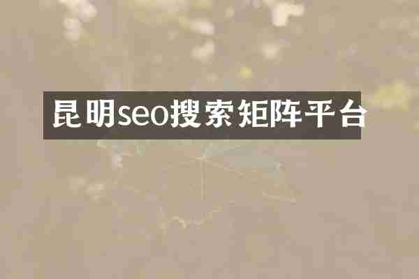 昆明seo搜索矩阵平台