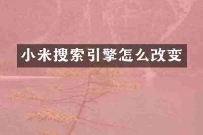 小米搜索引擎怎么改变
