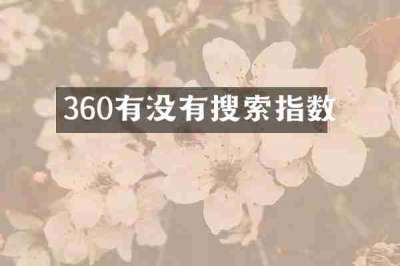 360有没有搜索指数