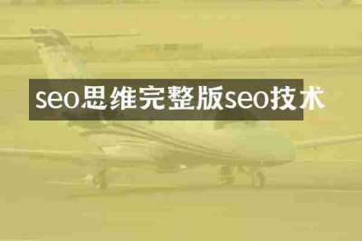 seo思维完整版seo技术