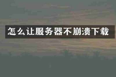 怎么让服务器不崩溃下载