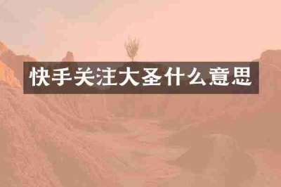 快手关注大圣什么意思