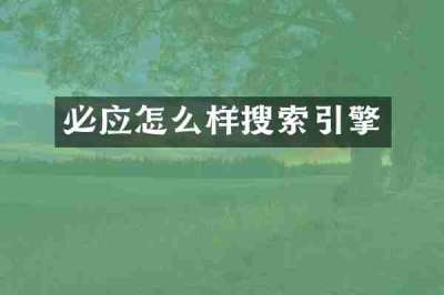 必应怎么样搜索引擎