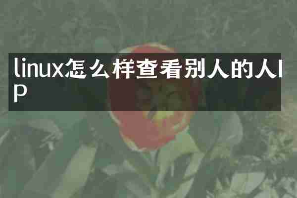 linux怎么样查看别人的人IP