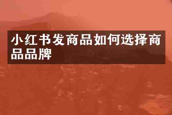 小红书发商品如何选择商品品牌