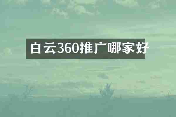 白云360推广哪家好