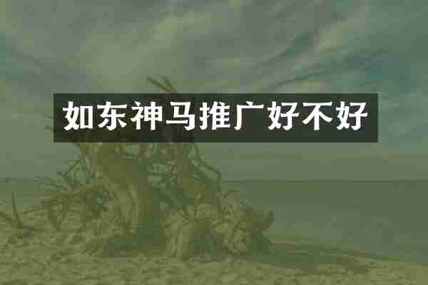 如东神马推广好不好