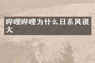 哔哩哔哩为什么日系风很大