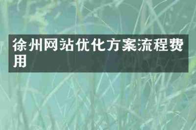 徐州网站优化方案流程费用