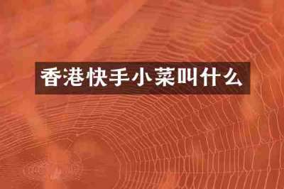 香港快手小菜叫什么