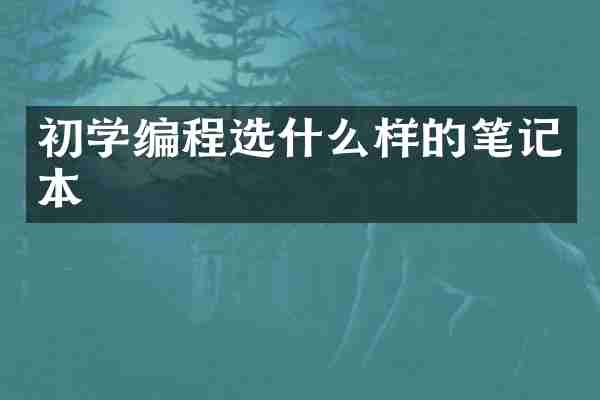 初学编程选什么样的笔记本