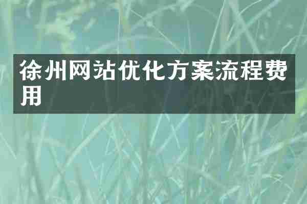 徐州网站优化方案流程费用