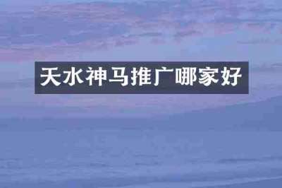 天水神马推广哪家好