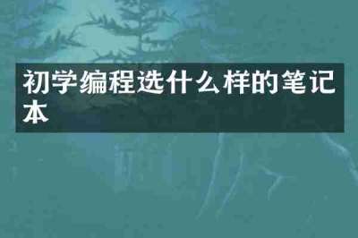 初学编程选什么样的笔记本