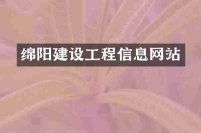 绵阳建设工程信息网站