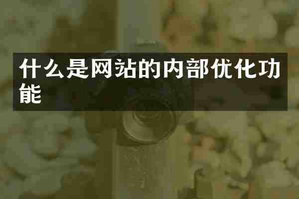 什么是网站的内部优化功能