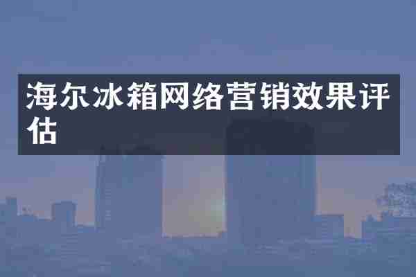 海尔冰箱网络营销效果评估