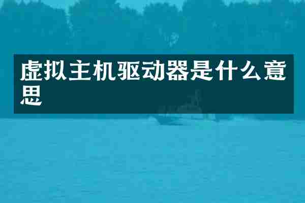 虚拟主机驱动器是什么意思